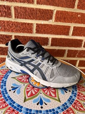 ASICS Gel Venture 7 Men’s 11 Gray Blue Trail Running Sneakers Shoes 1011A736